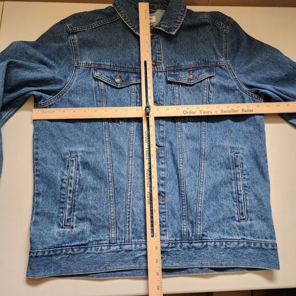 Line of Trade Denim Jacket Mens Large Blue Montana Trucker Vintage Western - Picture 6 of 8